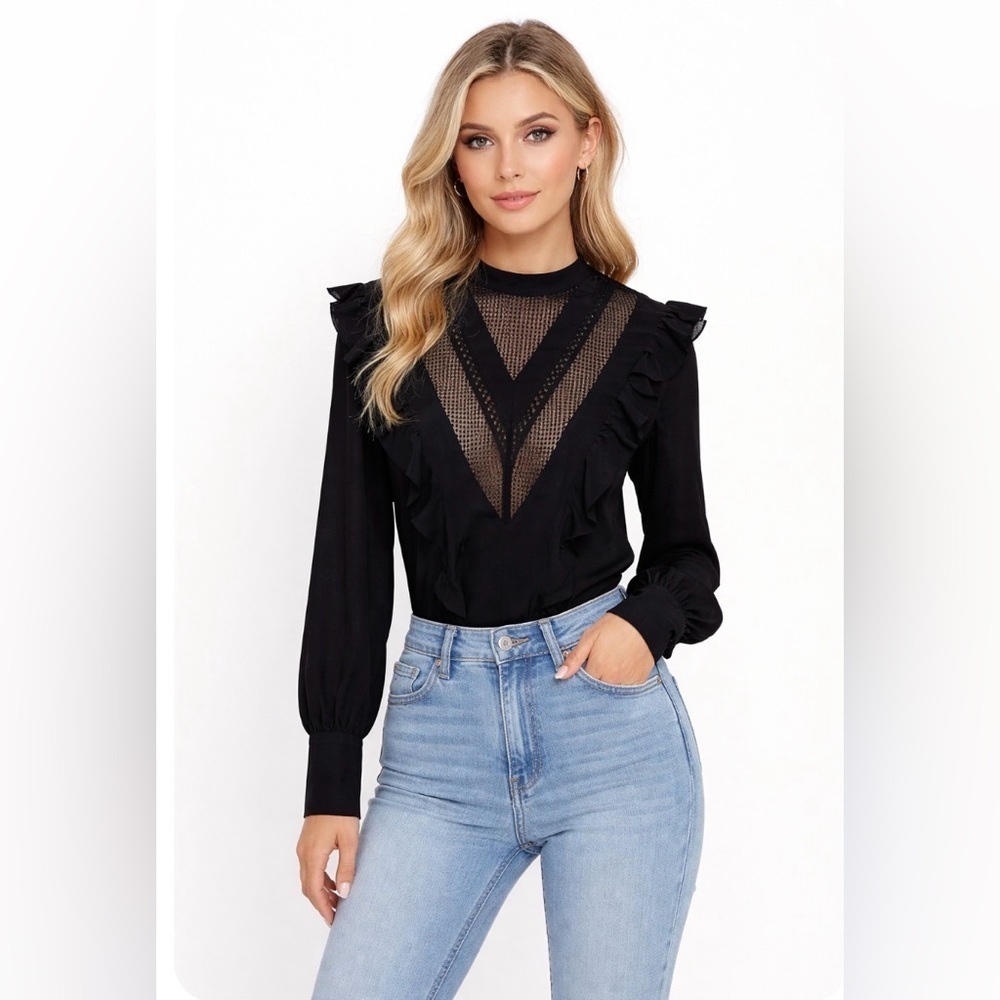 IRO Top Blouse 100% Silk Lace
